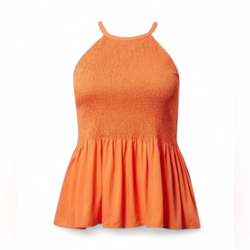 Torrid Women’s Size 4X Orange Peplum Smocked Tank Top